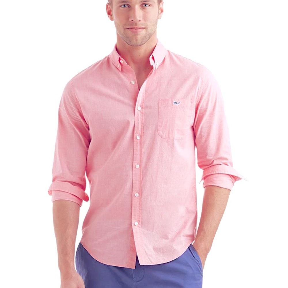 Slim Fit Tucker Vinyard Vines Pink Collared Shirt